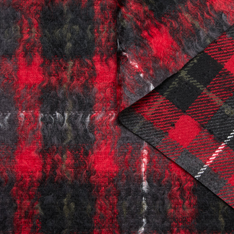 T24M10453 | Double Face Hairy Wool & Mohair Tartan