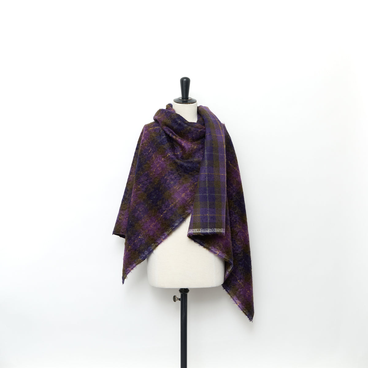 T24M10453 | Double Face Hairy Wool & Mohair Tartan