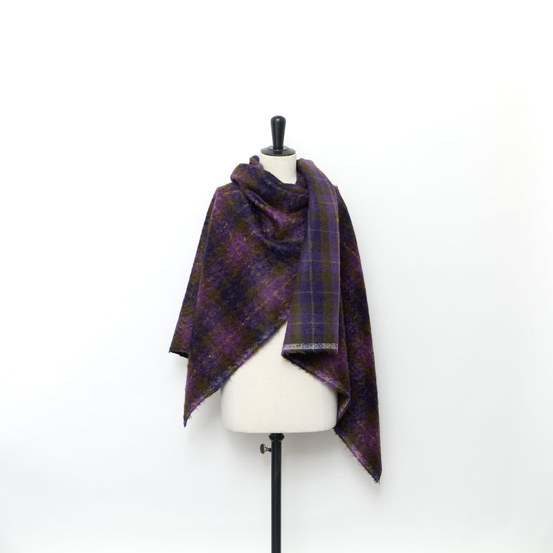 T24M10453 | Double Face Hairy Wool & Mohair Tartan