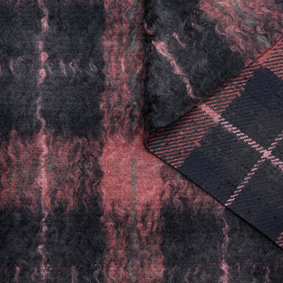 T24M10453 | Double Face Hairy Wool & Mohair Tartan